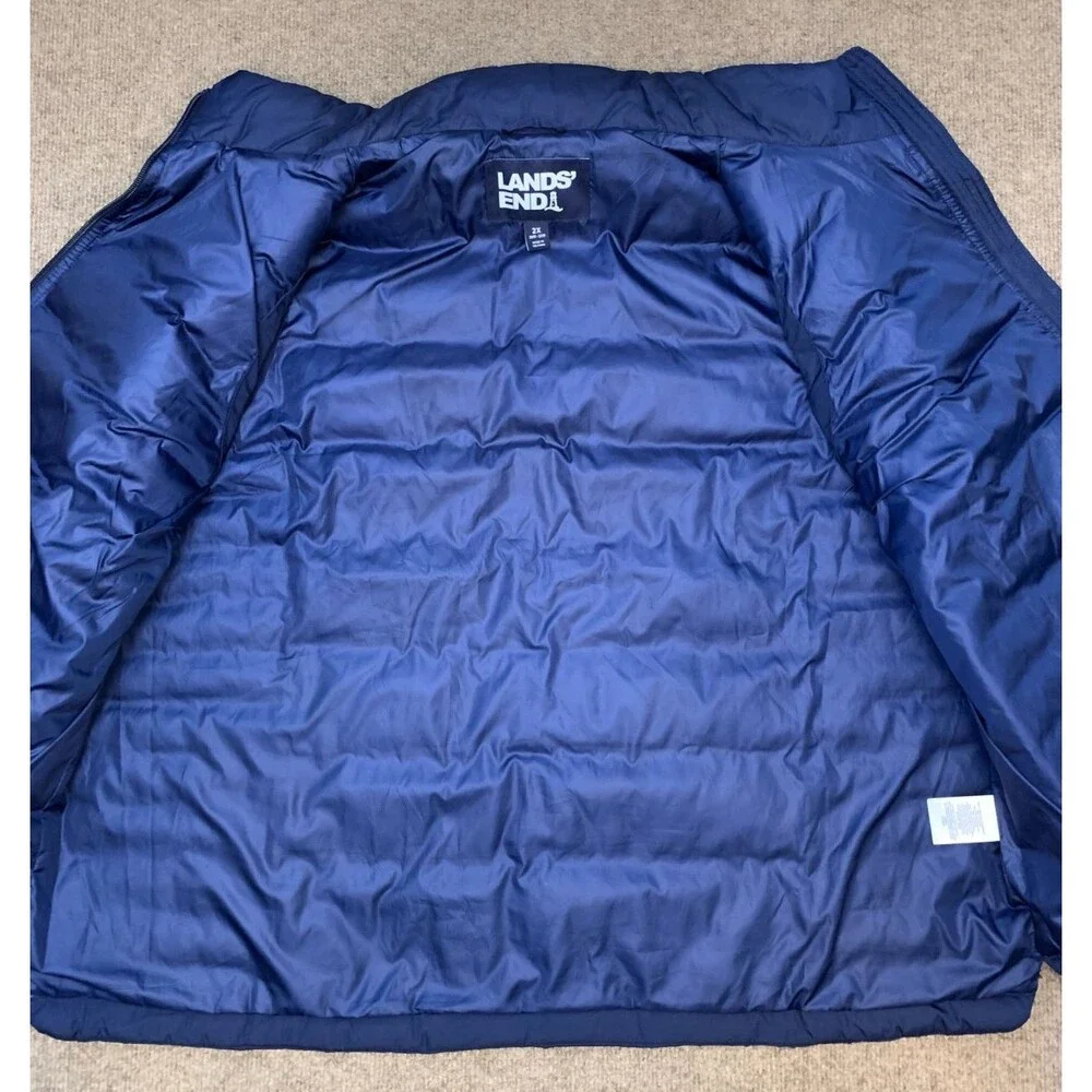 Lands End Vest Womens 2X (20W-22W) Puffer Down Feathers Quilted Insulated Zip Up - Picture 5 of 8